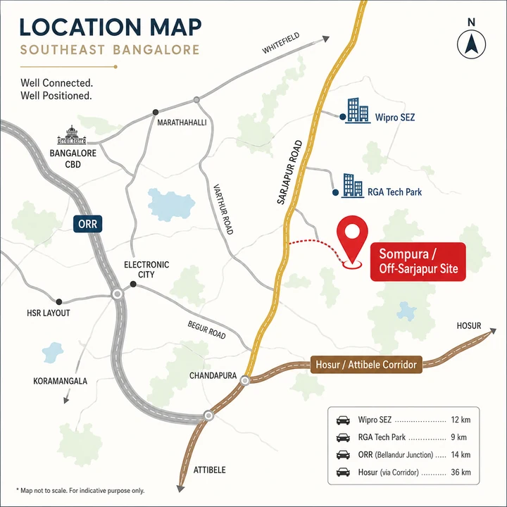 Casagrand Sunside location map showing nearby landmarks